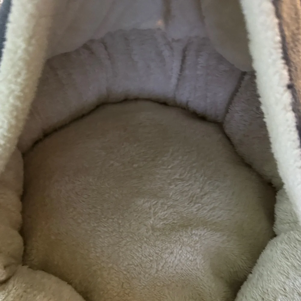 Gray and Cream Pet Bed